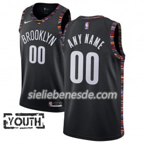 Kinder NBA Brooklyn Nets Trikot 2018-19 Nike City Edition Schwarz Swingman - Benutzerdefinierte
